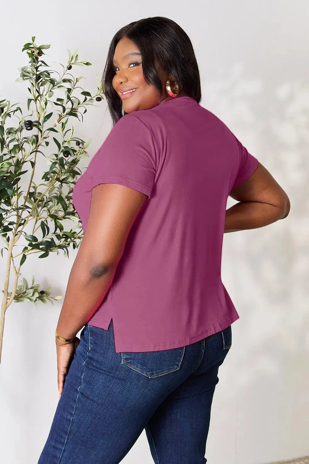 Basic Bae Full Size Round Neck Short Sleeve T-Shirt Plus Size - ShalayeFashion