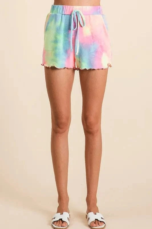 BiBi Tie Dye French Terry Top and Shorts Set - ShalayeFashion