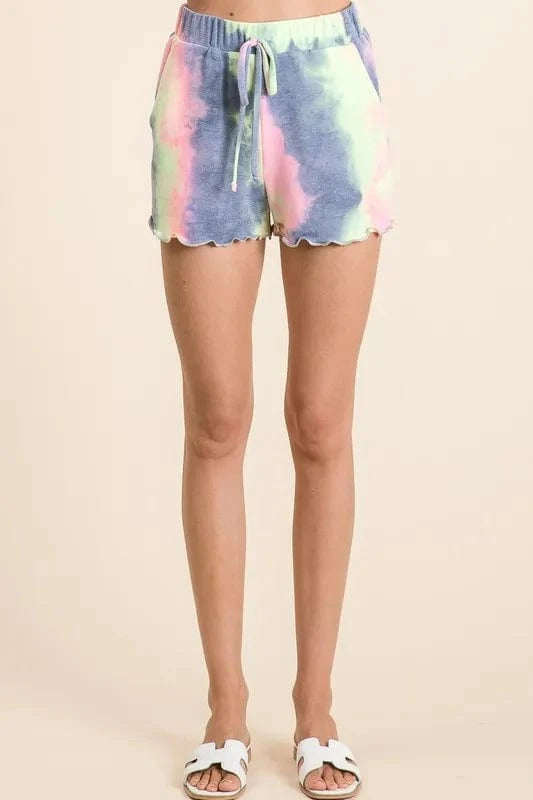 BiBi Tie Dye French Terry Top and Shorts Set - ShalayeFashion
