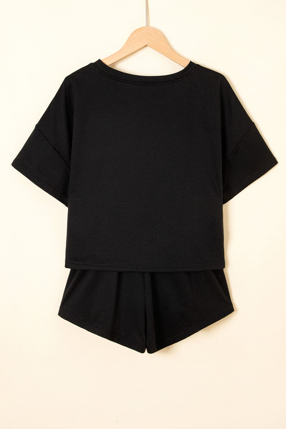 Black Cropped Tee & Ruffle Skort Set - ShalayeFashion