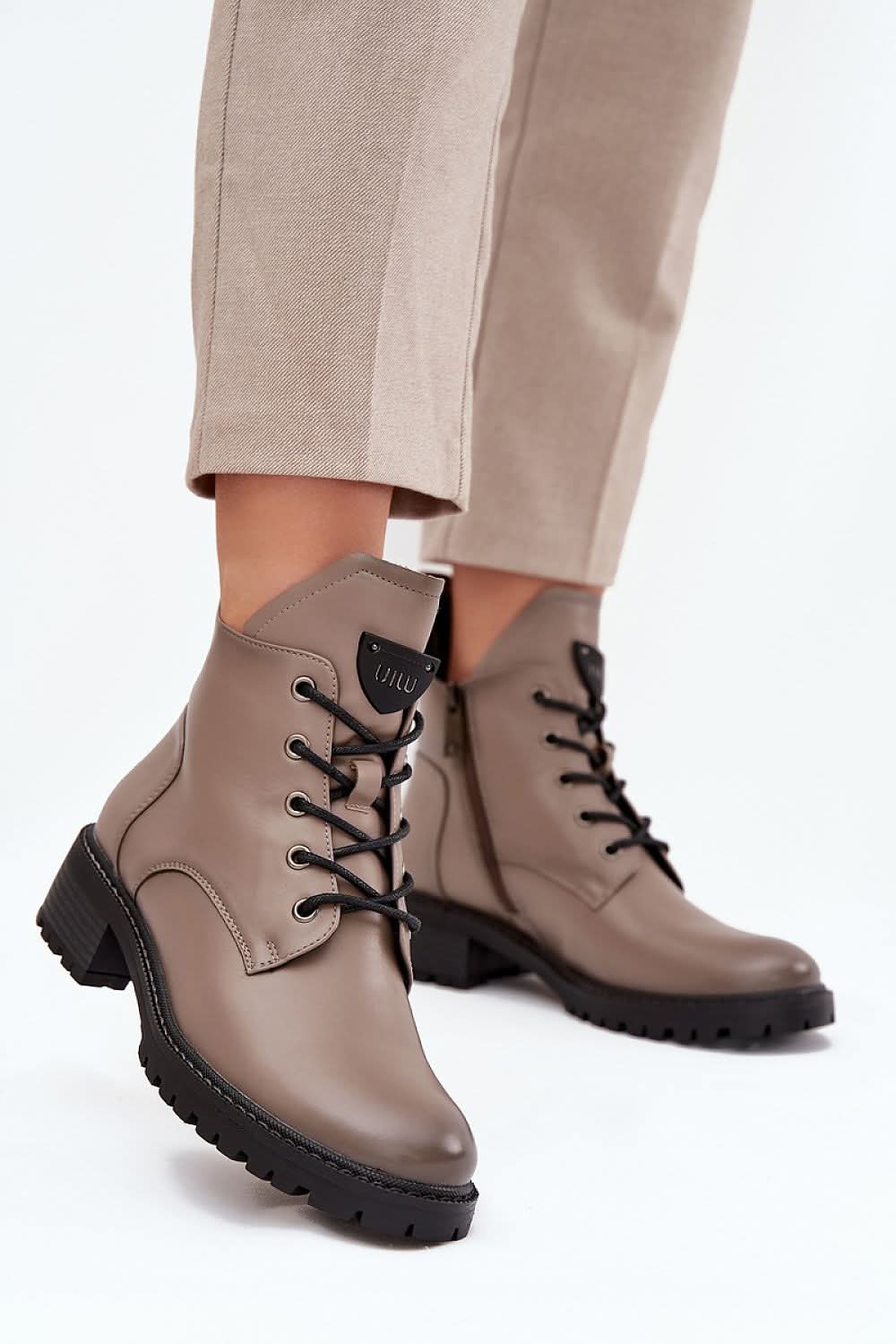 Block Heel Ankle Boots Women Insulated - ShalayeFashion