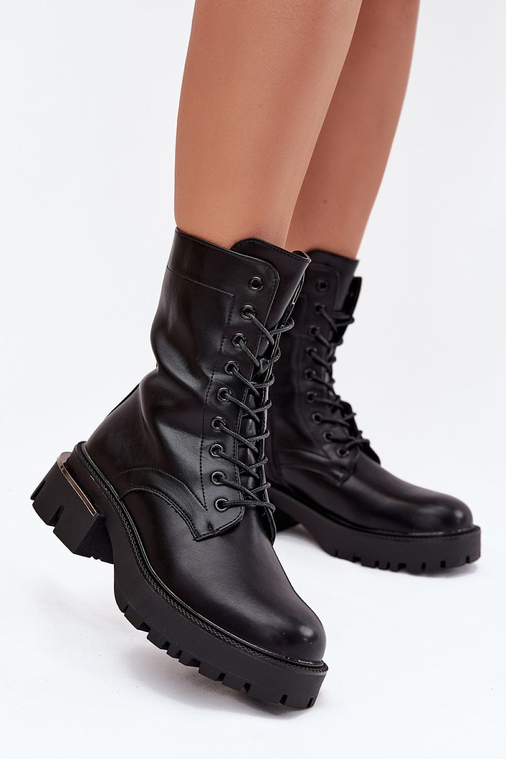 Bootie Women Eco Leather Block Heel Urban - ShalayeFashion