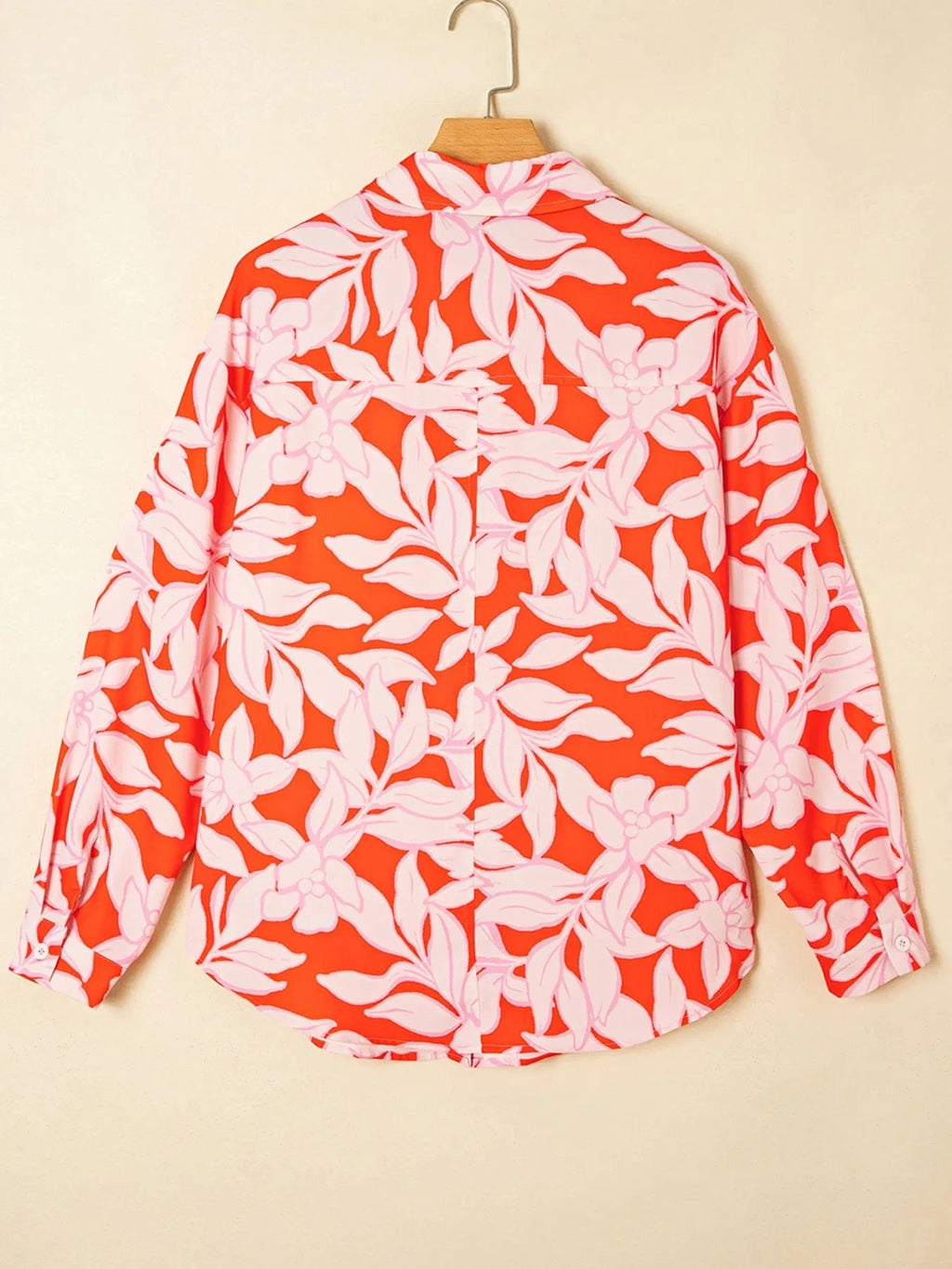 Botanical Print Single Chest Pocket Button Up Shirt - ShalayeFashion