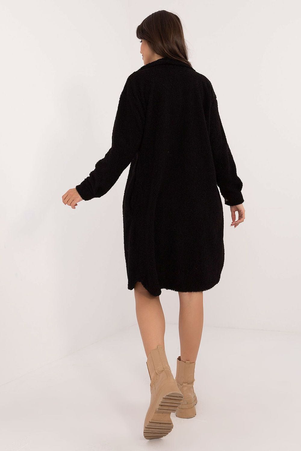 Boucle Fabric Shirt Patch Pockets Collar - ShalayeFashion