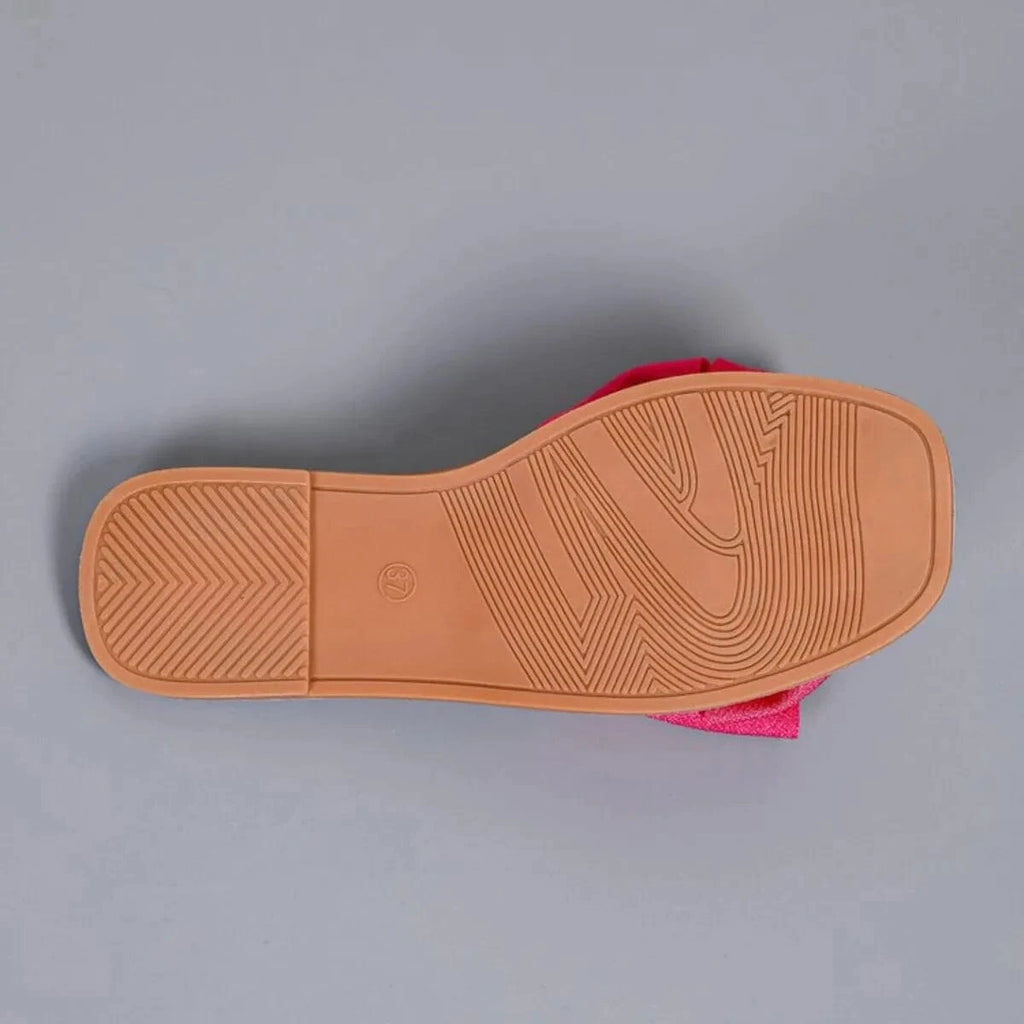Bow Open Toe Flats Sandals - ShalayeFashion