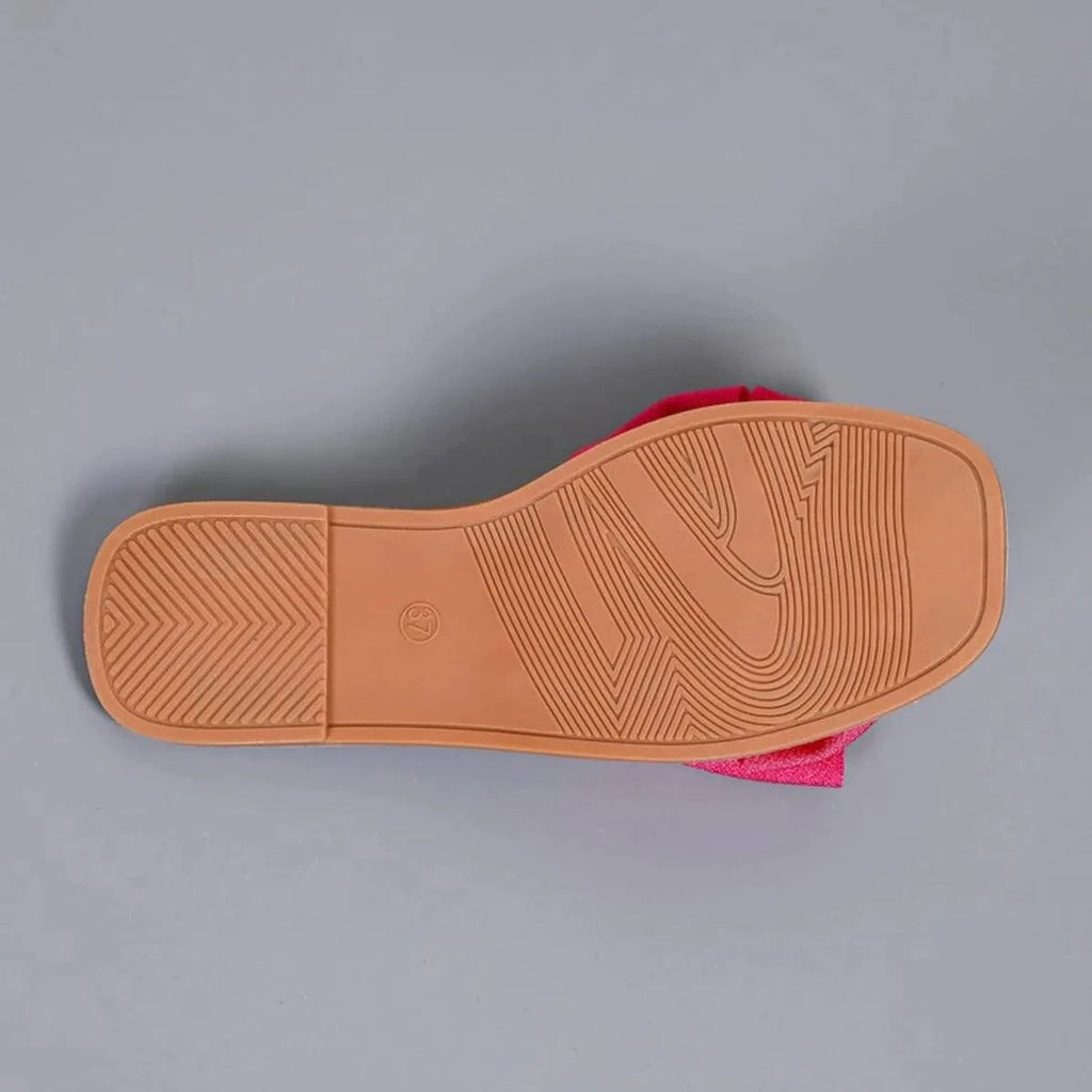 Bow Open Toe Flats Sandals - ShalayeFashion