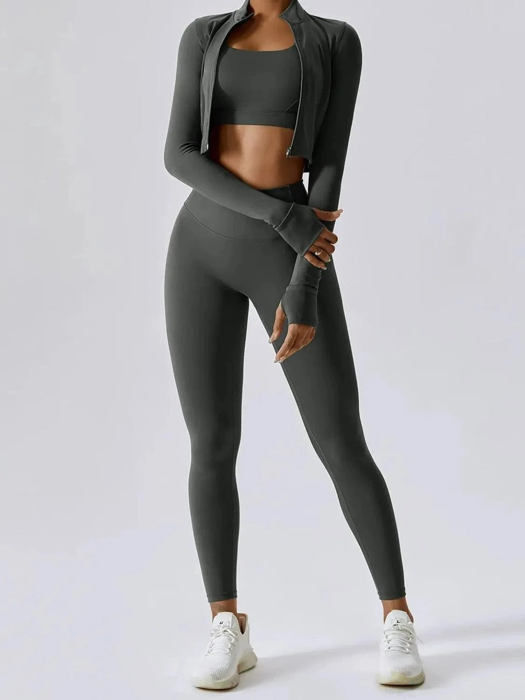 Bra Outerwear and Leggings 3 - Piece Active Set - ShalayeFashion