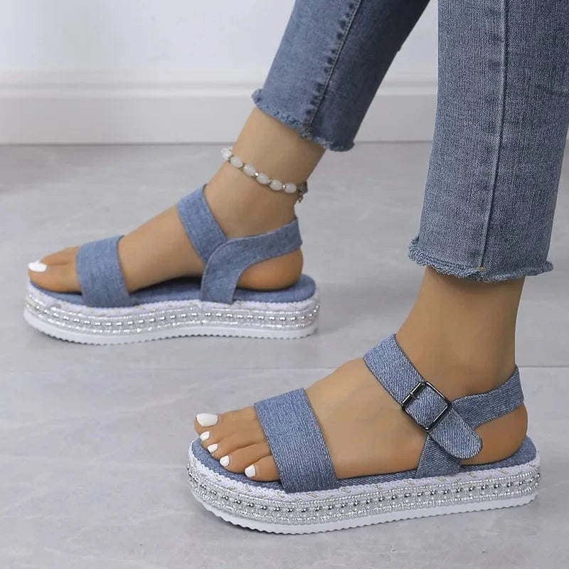 Braided Platform Sandals - ShalayeFashion