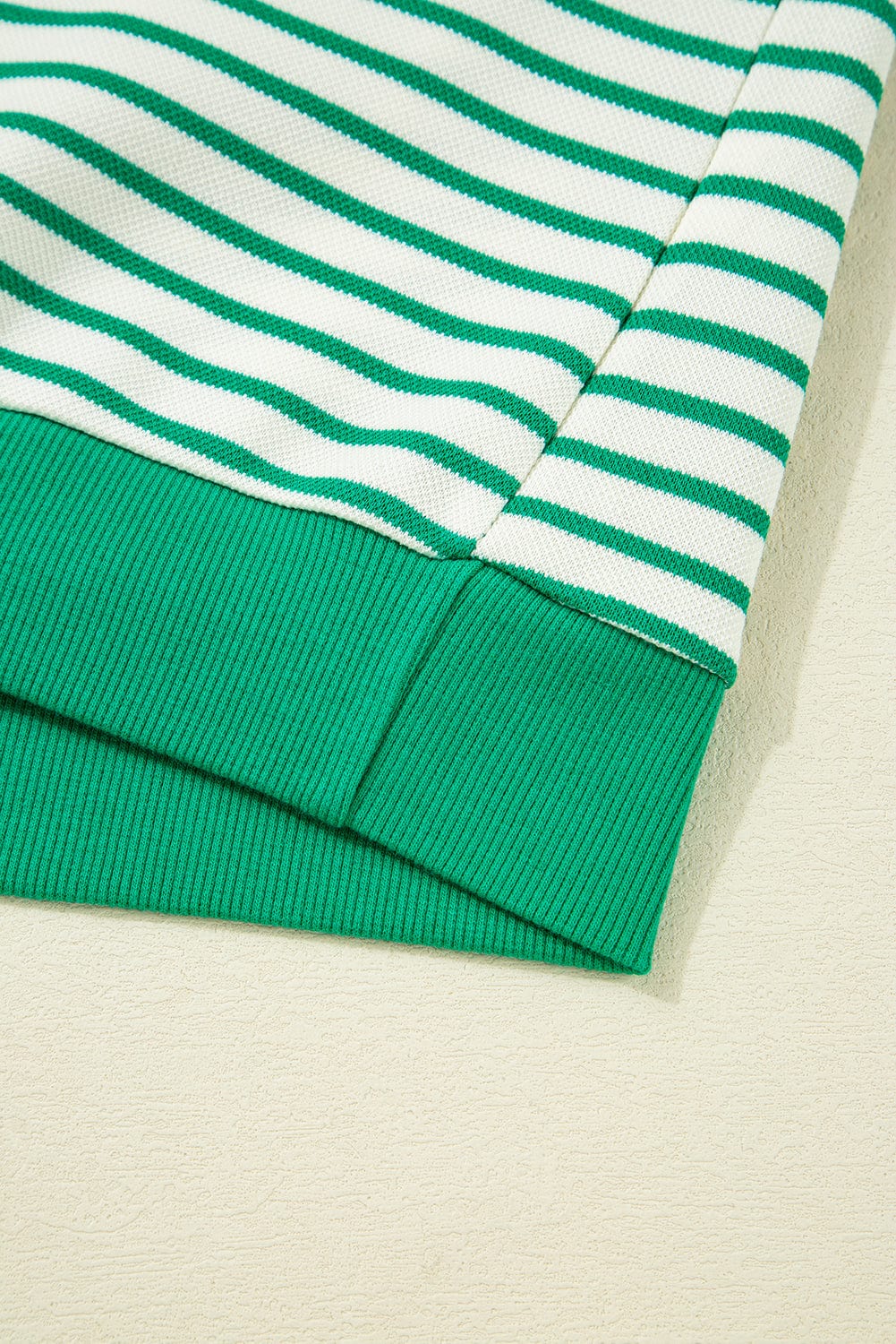 Bright Green Striped Patchwork Pullover - ShalayeFashion