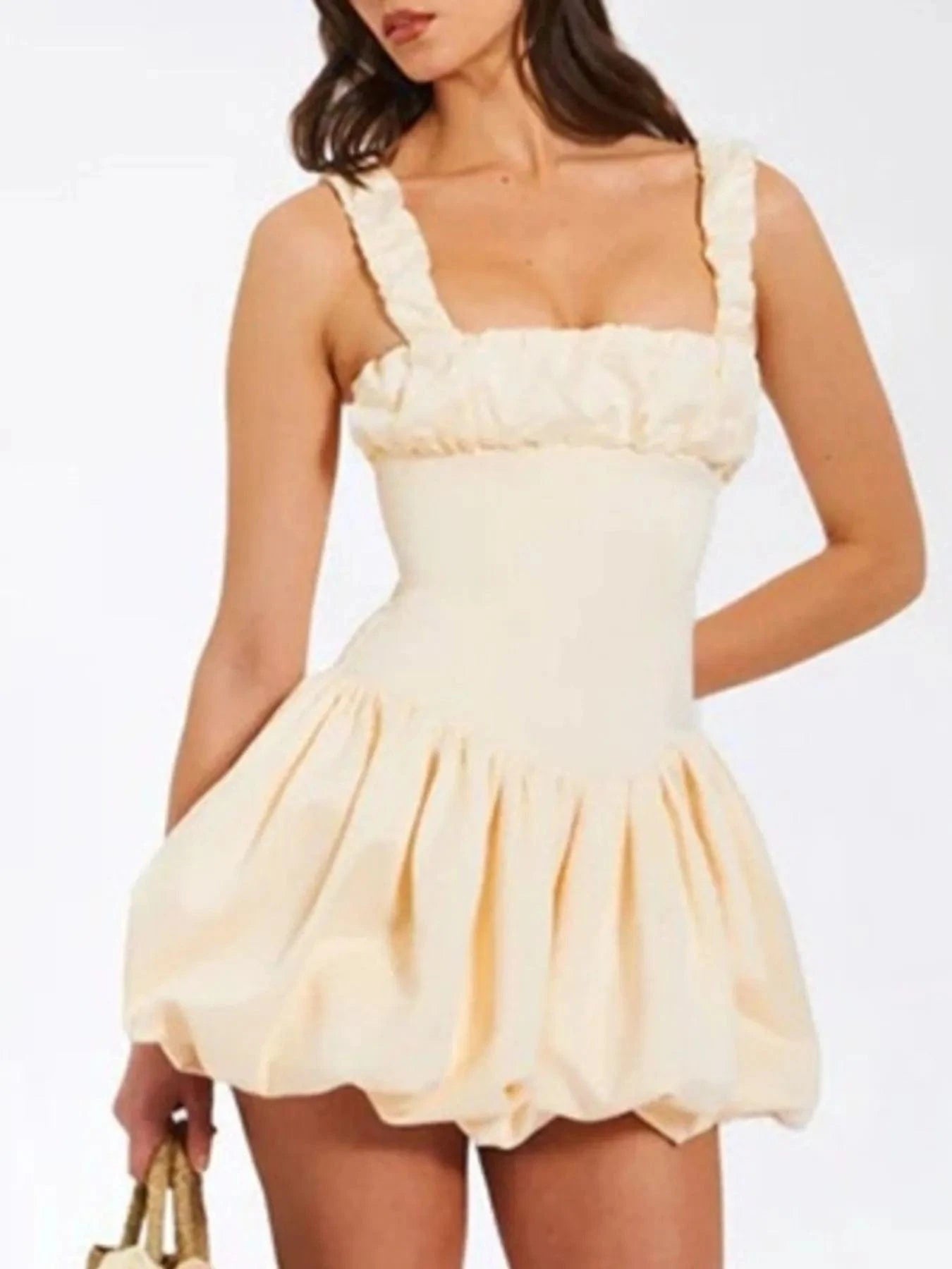 Bubble Hem Mini Dress - ShalayeFashion