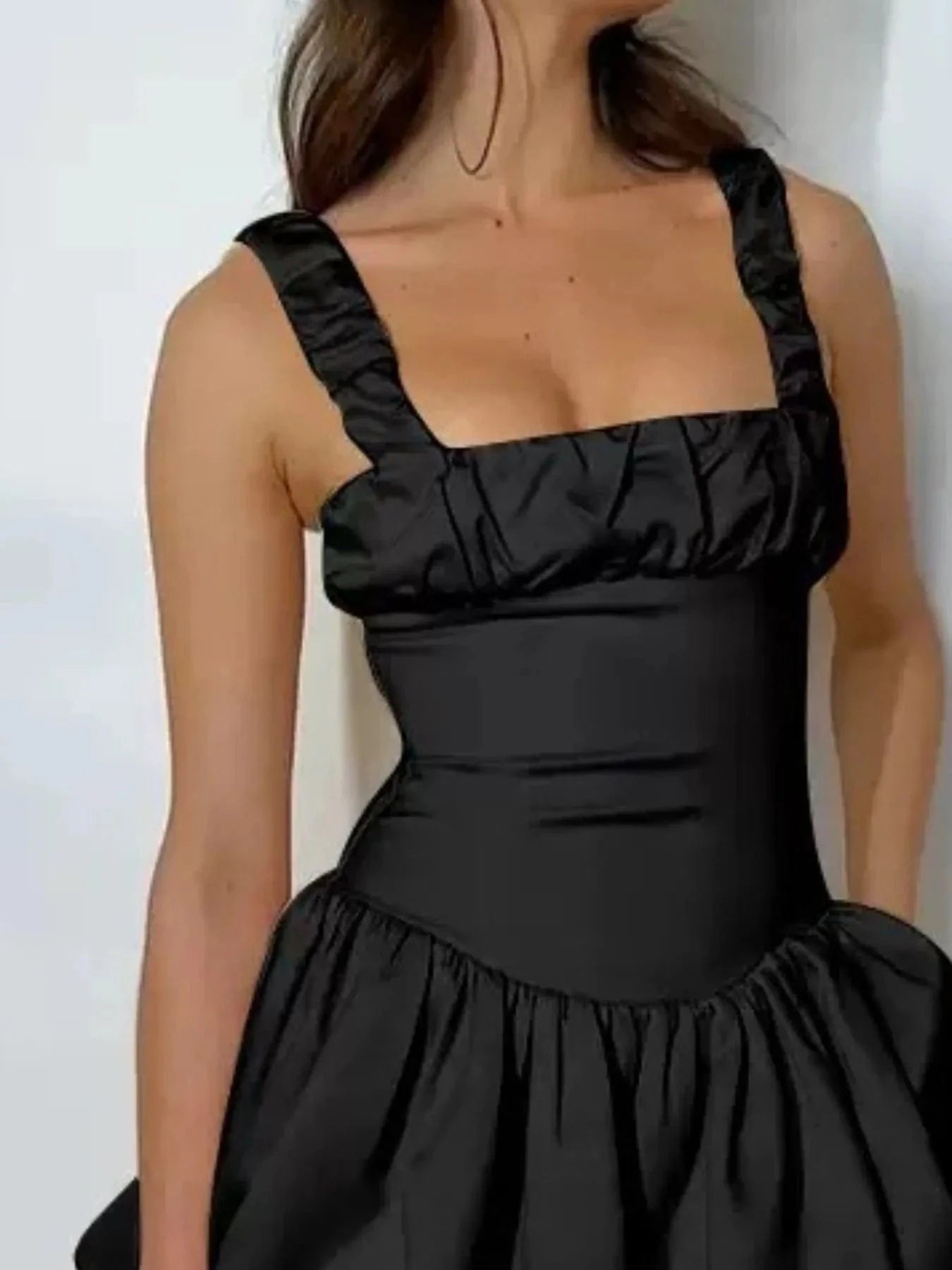 Bubble Hem Mini Dress - ShalayeFashion