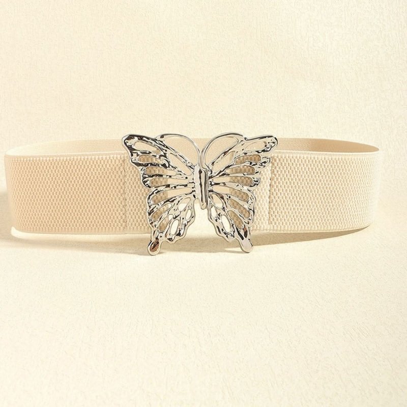 Butterfly Alloy Buckle Elastic Belt - ShalayeFashion