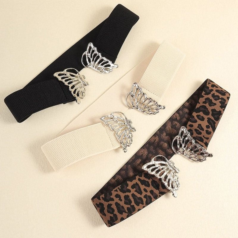 Butterfly Alloy Buckle Elastic Belt - ShalayeFashion