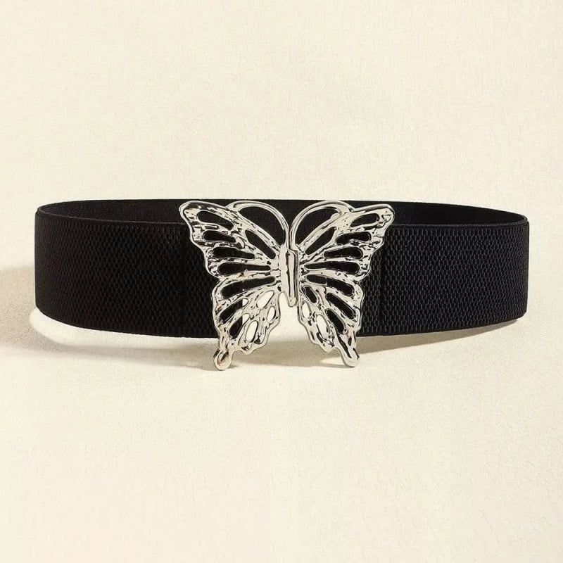 Butterfly Alloy Buckle Elastic Belt - ShalayeFashion