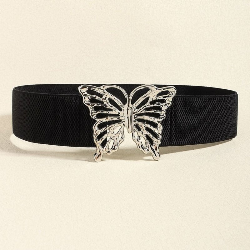 Butterfly Alloy Buckle Elastic Belt - ShalayeFashion