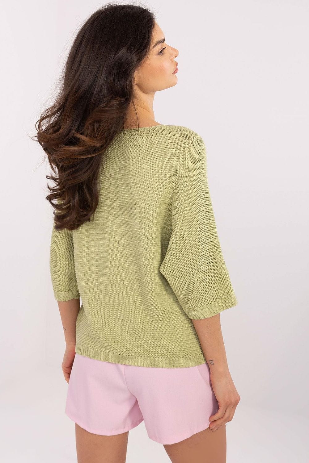Butterfly Print Sweater V - Neck Three Quarter - ShalayeFashion