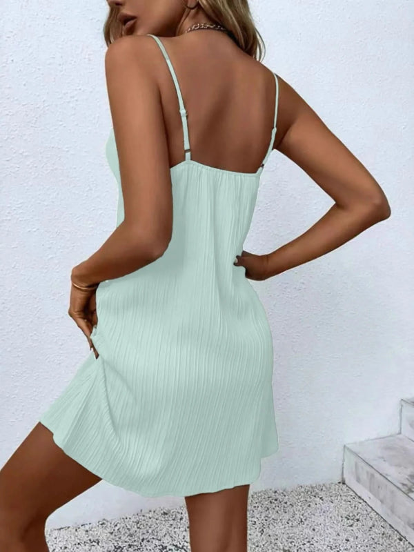 Button - Front Cami Dress - ShalayeFashion
