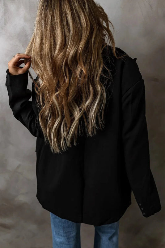 Button Up Long Sleeve Blazer - ShalayeFashion