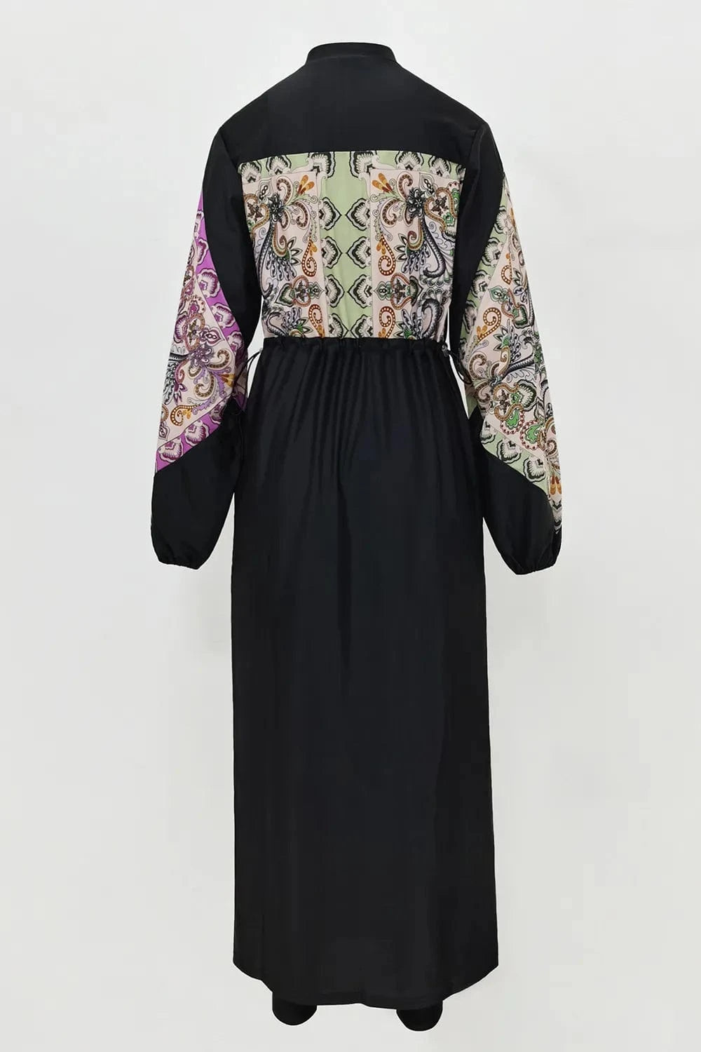 Cap, Drawstring Printed Long Sleeve Dress and Pants Swim Set - ShalayeFashion
