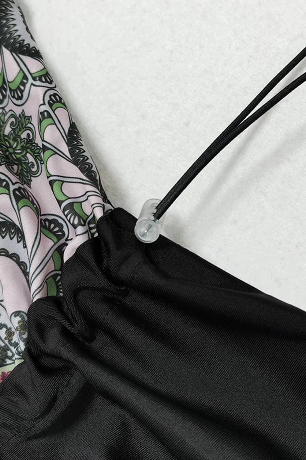 Cap, Drawstring Printed Long Sleeve Dress and Pants Swim Set - ShalayeFashion