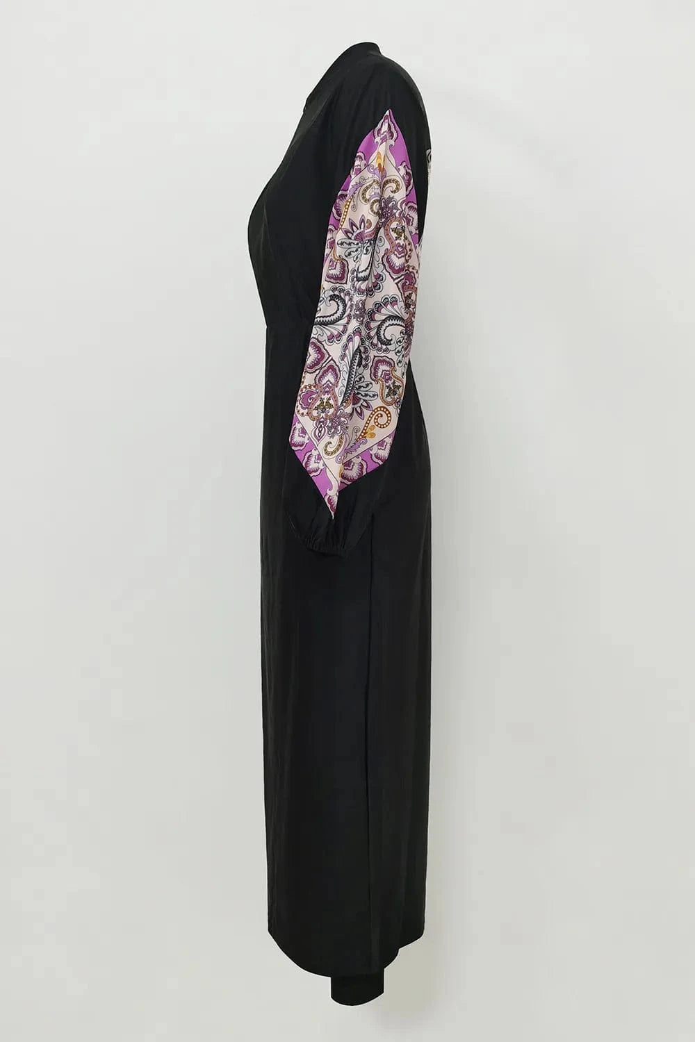 Cap, Drawstring Printed Long Sleeve Dress and Pants Swim Set - ShalayeFashion