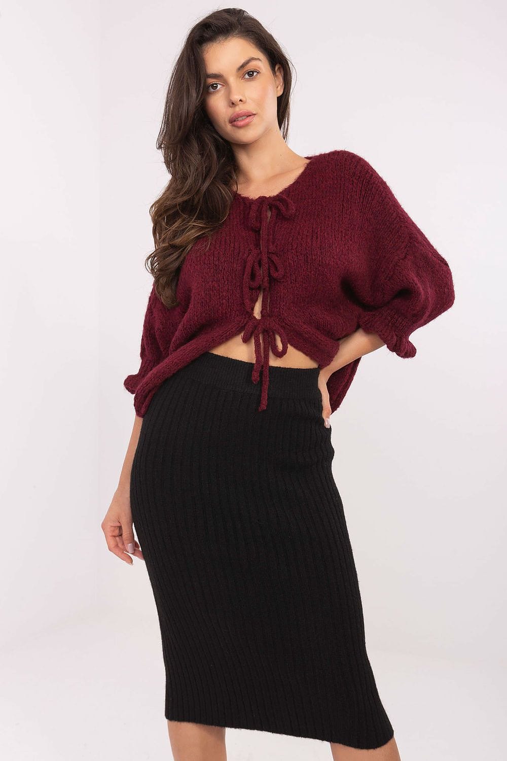 Casual Cardigan Tie Binding Three Quarter - ShalayeFashion