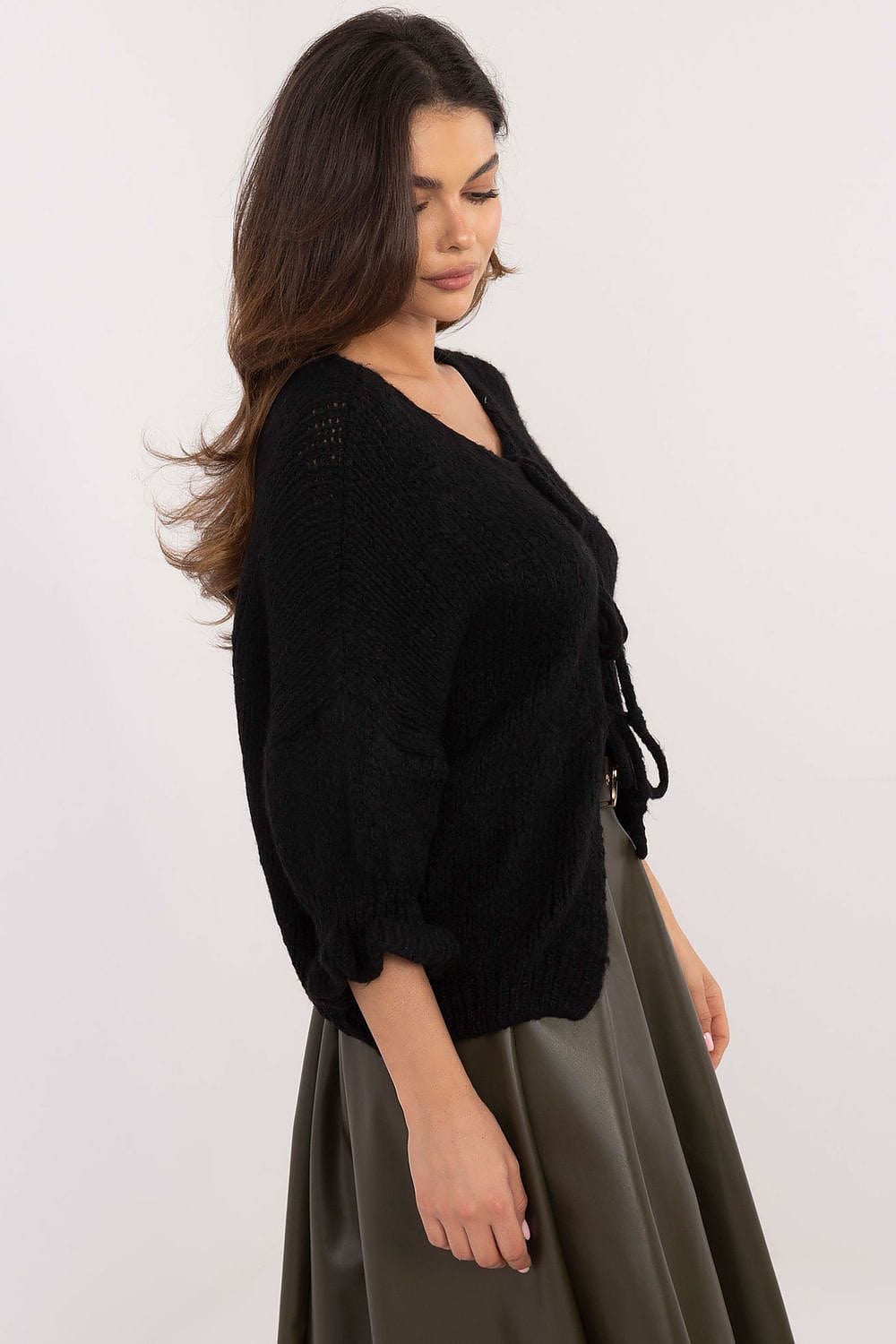 Casual Cardigan Tie Binding Three Quarter - ShalayeFashion