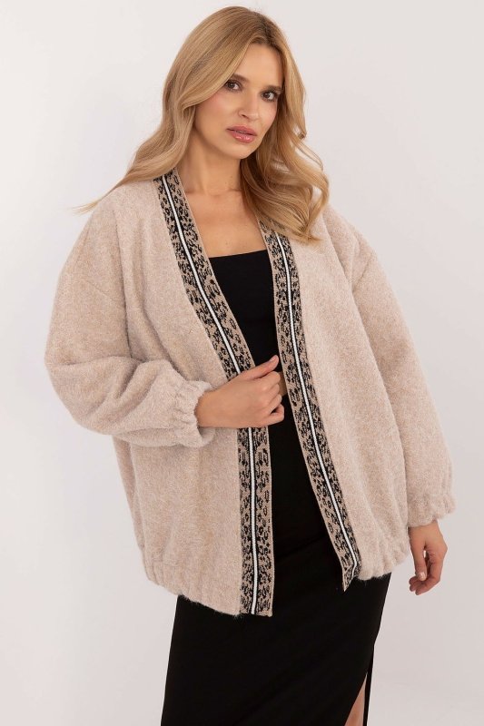 Casual Cardigan Unbuttoned Contrasting Trim - ShalayeFashion