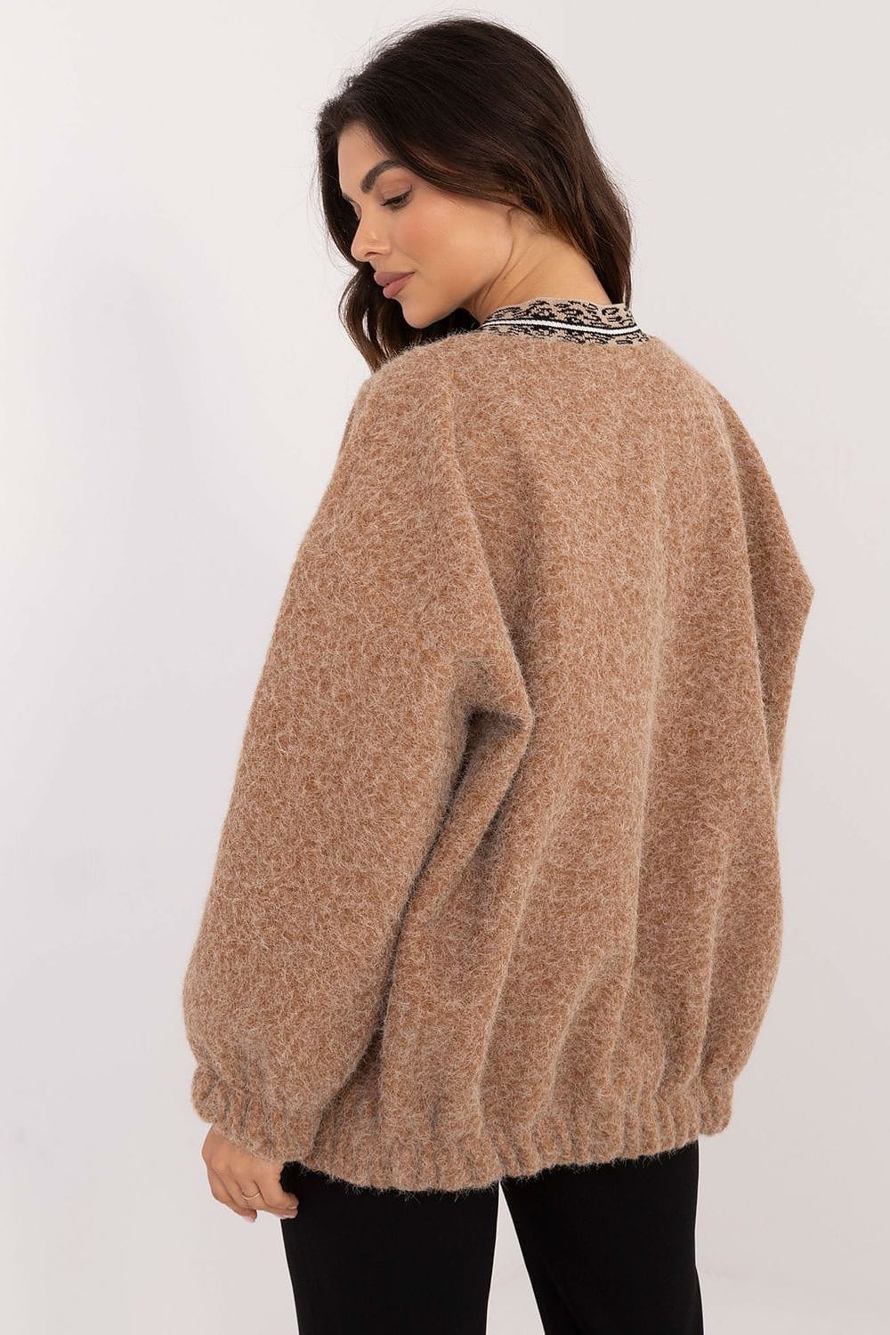 Casual Cardigan Unbuttoned Contrasting Trim - ShalayeFashion