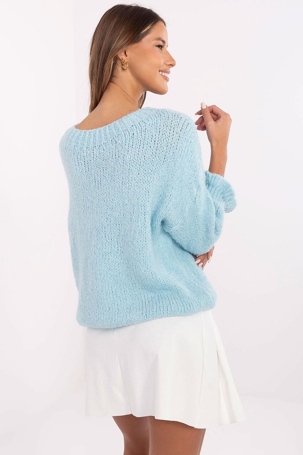 Casual Sweater Round Neck Ruffled Sleeves - ShalayeFashion