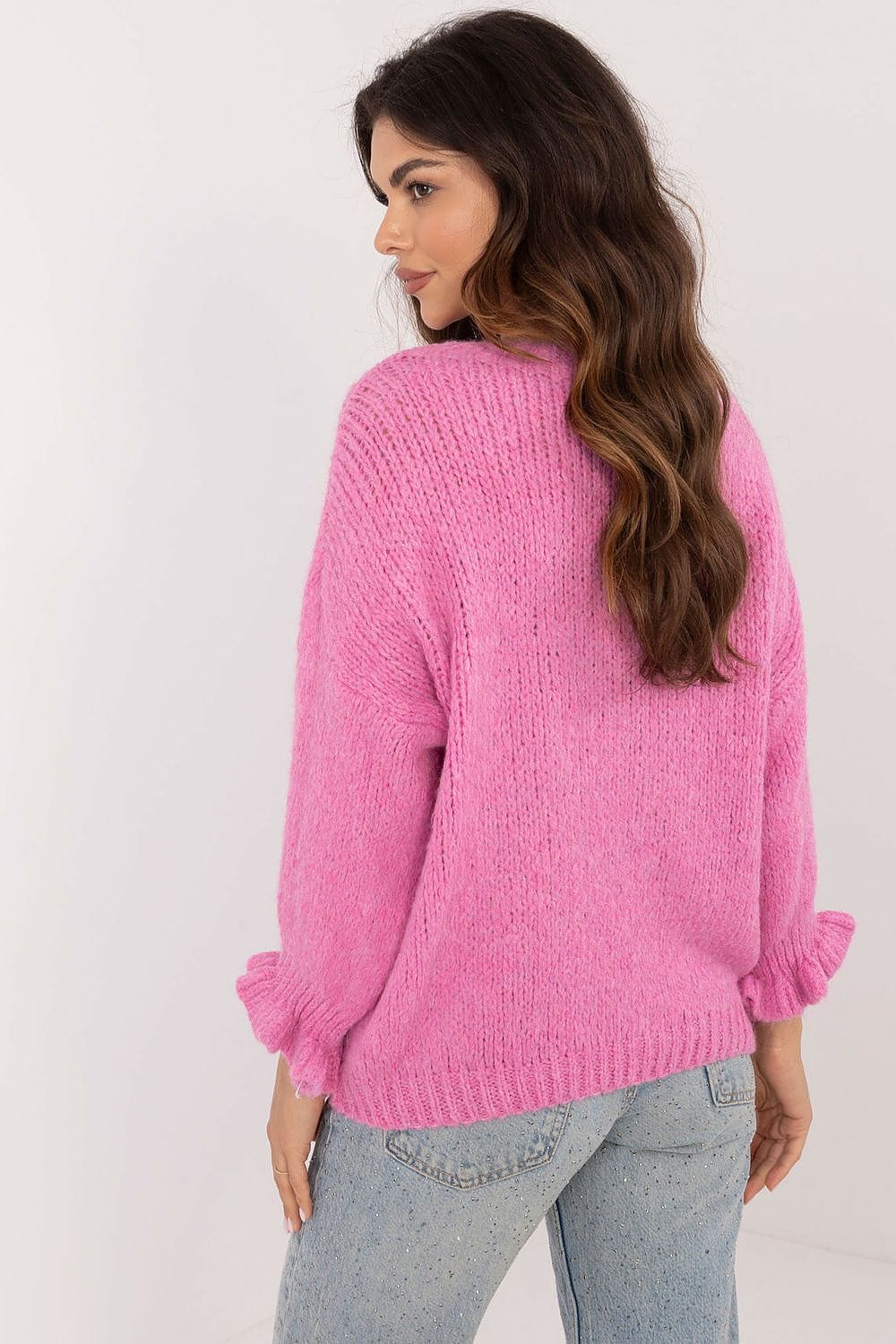 Casual Sweater Round Neck Ruffled Sleeves - ShalayeFashion
