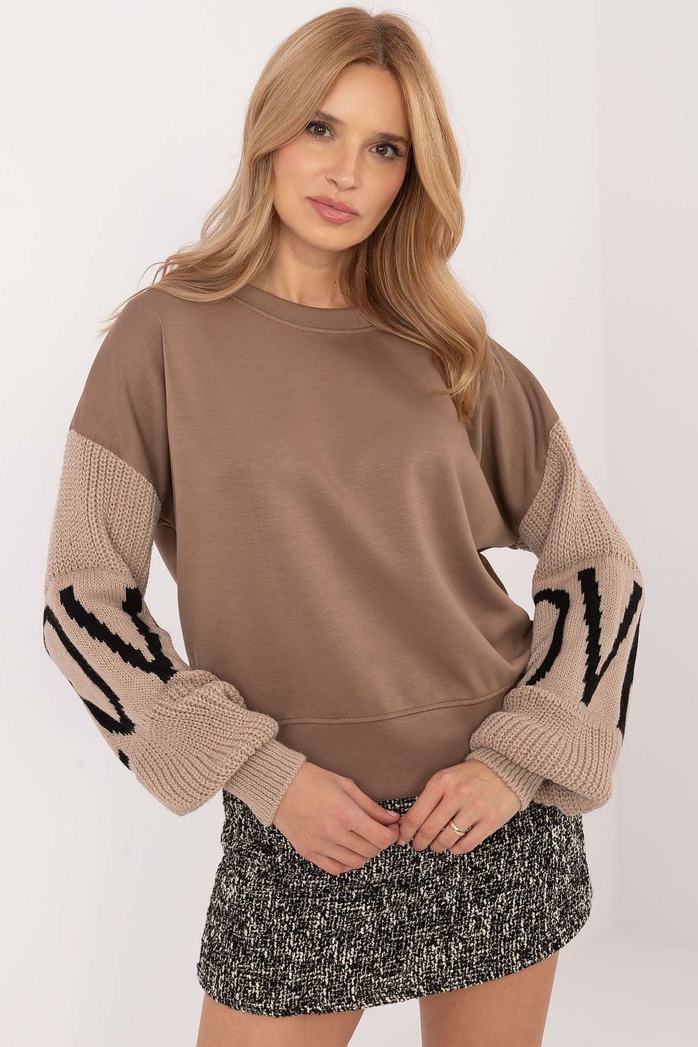 Casual Sweatshirt Decorative Sleeves Round - ShalayeFashion