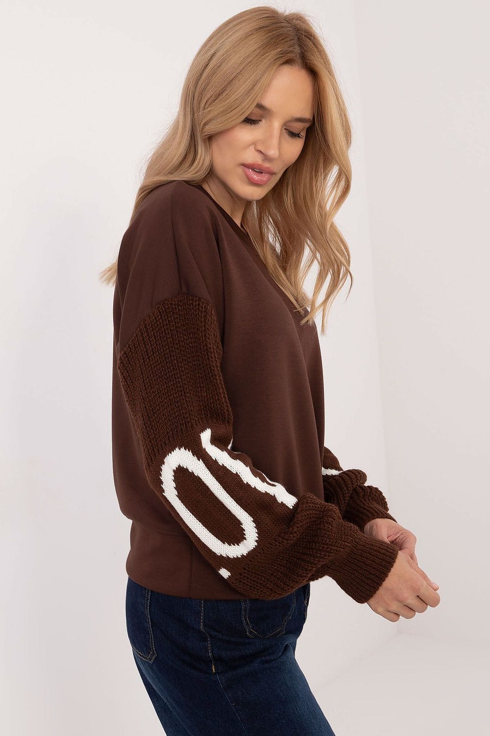 Casual Sweatshirt Decorative Sleeves Round - ShalayeFashion