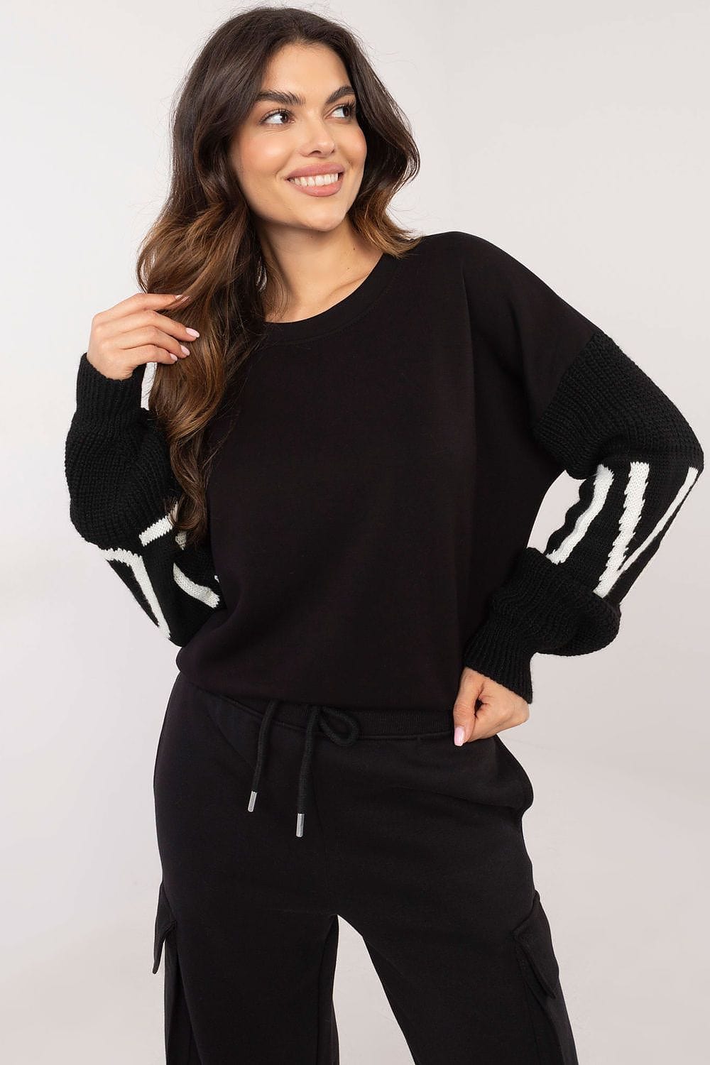 Casual Sweatshirt Decorative Sleeves Round - ShalayeFashion