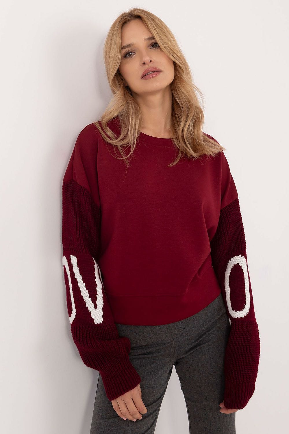 Casual Sweatshirt Decorative Sleeves Round - ShalayeFashion