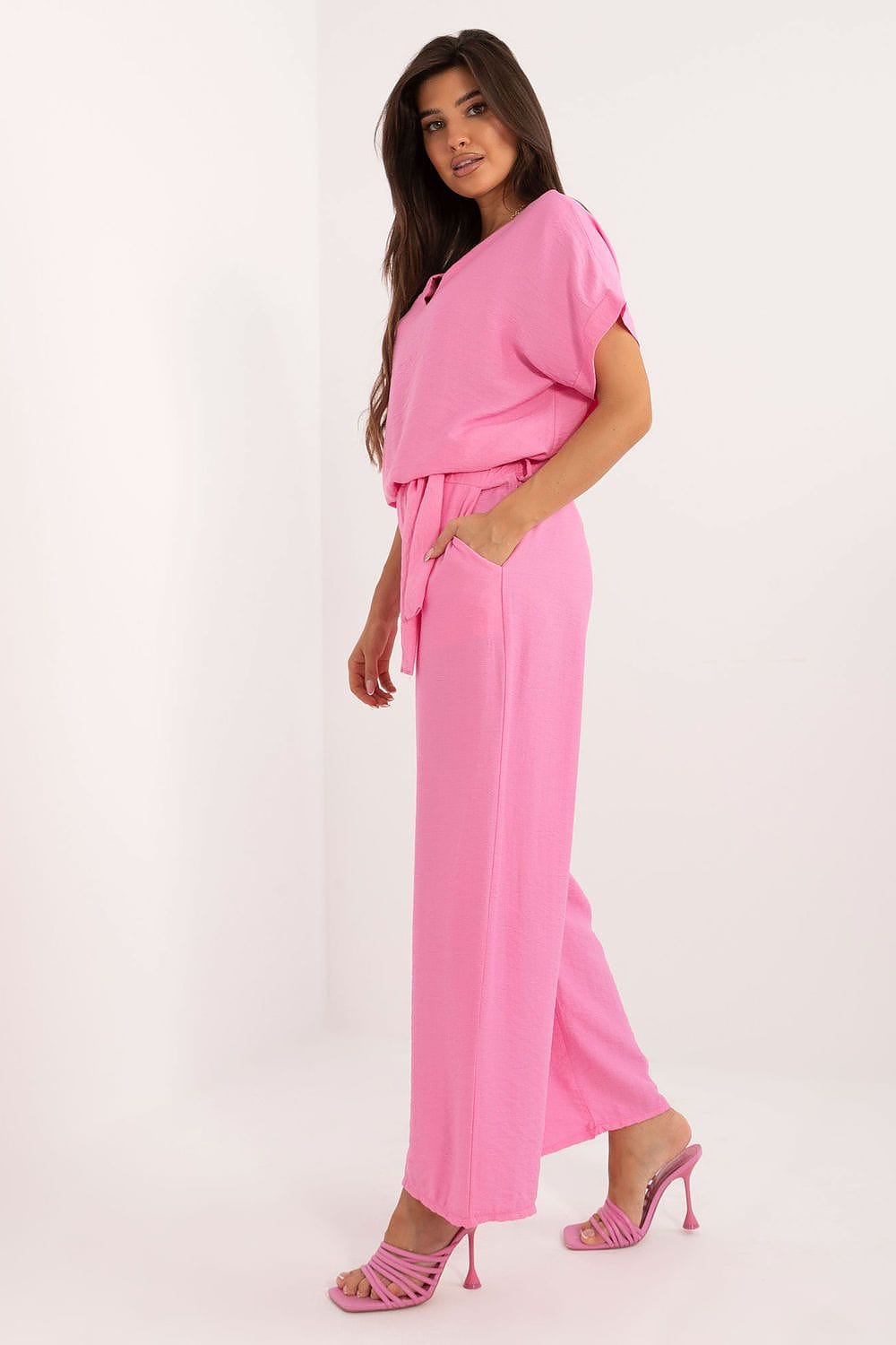 Casual Viscose Set Blouse Pants Tie - ShalayeFashion