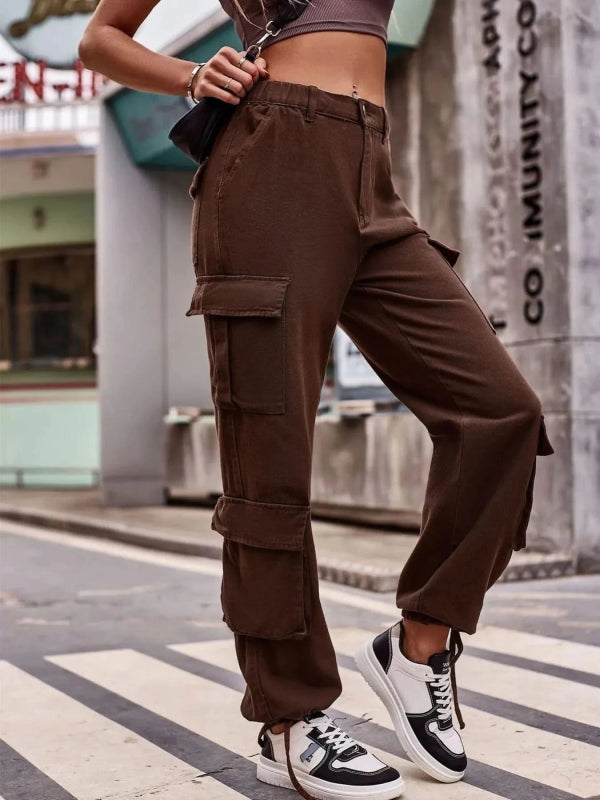 Casual Wide Leg Cargo Jeans - ShalayeFashion