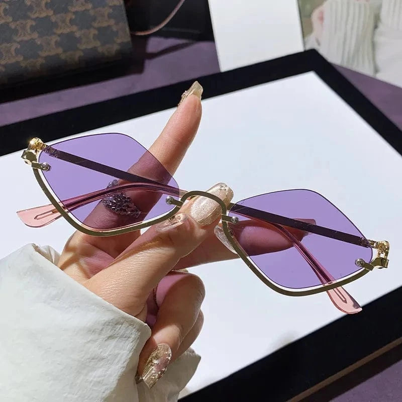 Cat Eye Sunglasses with Gold Metal Frame - ShalayeFashion
