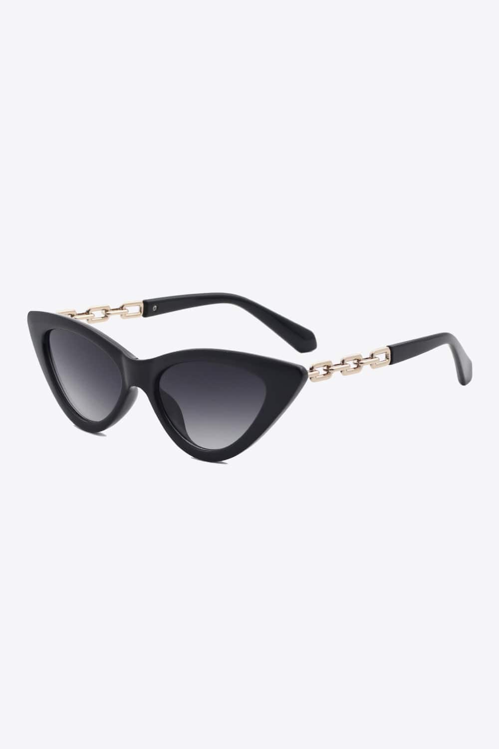 Chain Detail Cat - Eye Sunglasses - ShalayeFashion