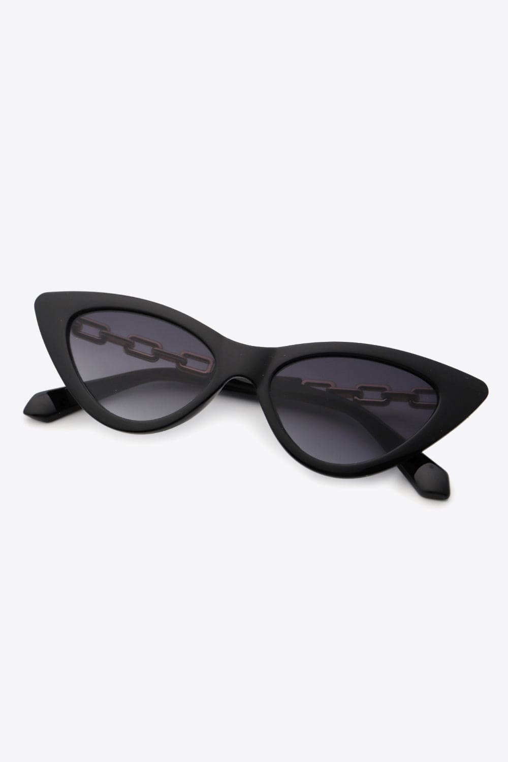 Chain Detail Cat - Eye Sunglasses - ShalayeFashion
