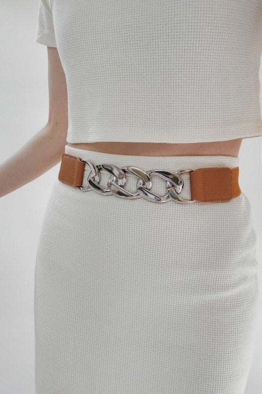Chain Detail Elastic Belt - ShalayeFashion