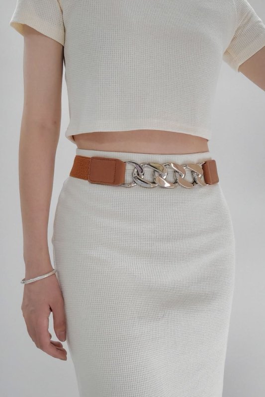 Chain Detail Elastic Belt - ShalayeFashion