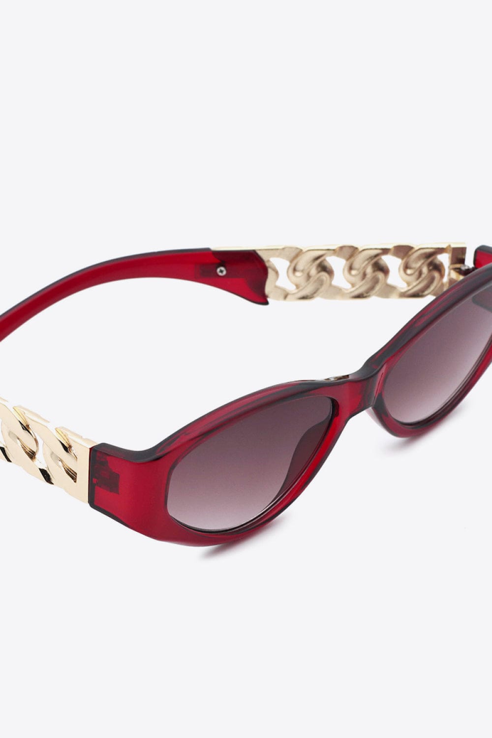 Chain Detail Temple Cat Eye Sunglasses - ShalayeFashion