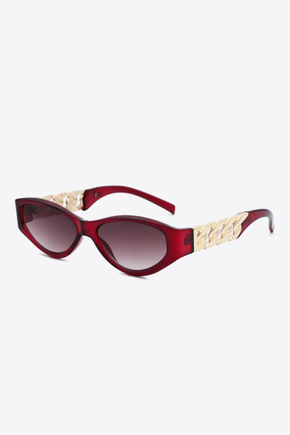 Chain Detail Temple Cat Eye Sunglasses - ShalayeFashion