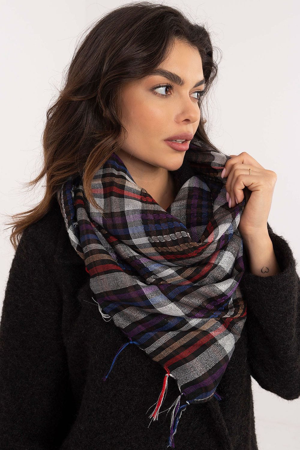 Checked Arab Scarf Neckerchief Women - ShalayeFashion