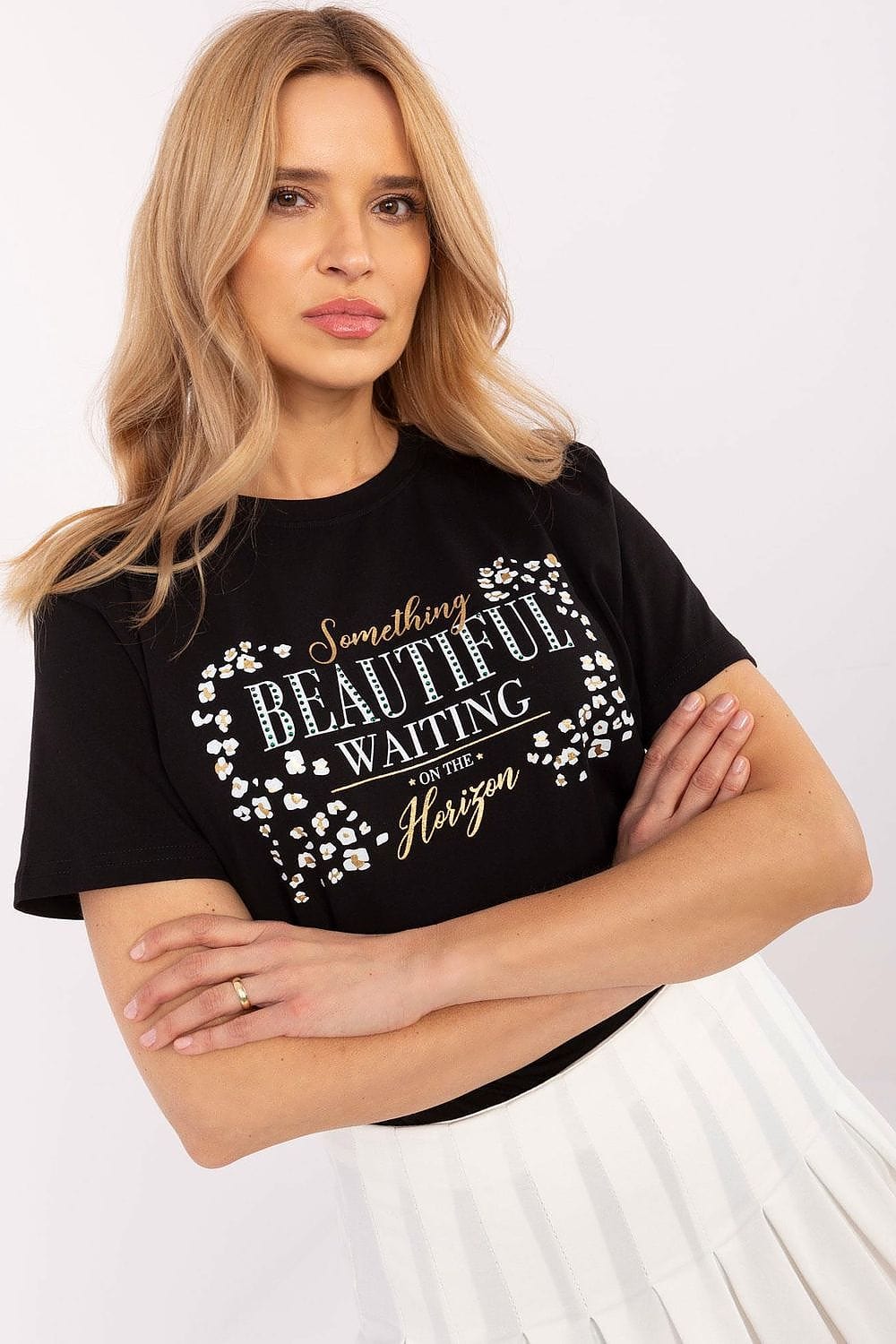 Chic Women’s Cotton Studded T-Shirt - ShalayeFashion