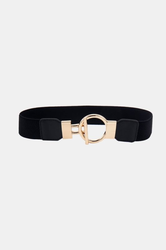 Circle Shape Buckle Zinc Alloy Buckle PU Leather Belt - ShalayeFashion