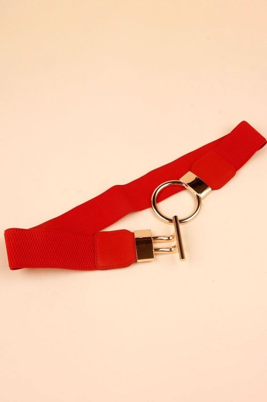 Circle Shape Buckle Zinc Alloy Buckle PU Leather Belt - ShalayeFashion