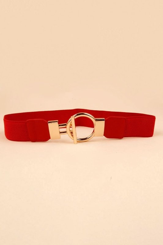 Circle Shape Buckle Zinc Alloy Buckle PU Leather Belt - ShalayeFashion