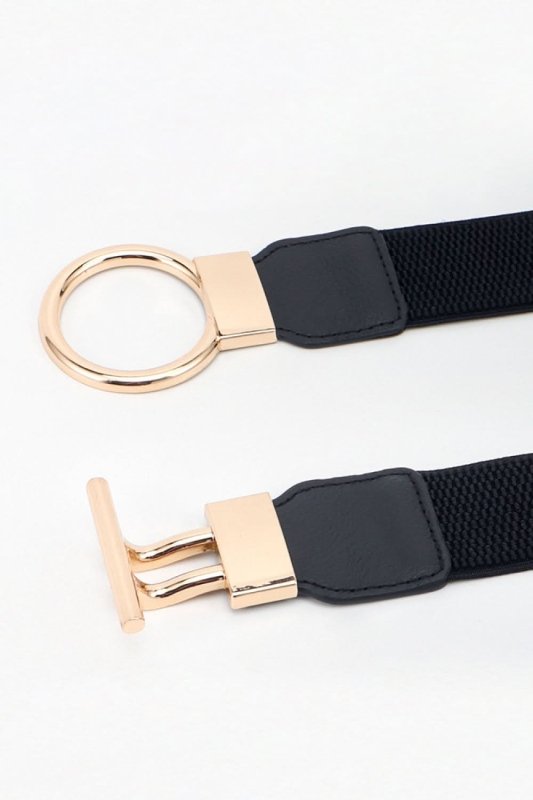 Circle Shape Buckle Zinc Alloy Buckle PU Leather Belt - ShalayeFashion